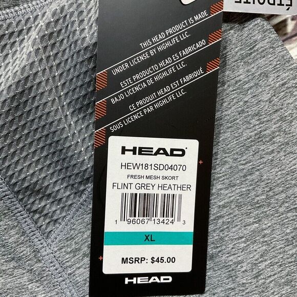 Head Womens Skort size XL new nwt $45 Gray Pull On Shorts Skirt Soft Silky  y326 - Picture 5 of 11